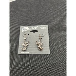 Silver Moon Sterling Silver Cherub Angel Trumpet Dangle Earrings Made in USA